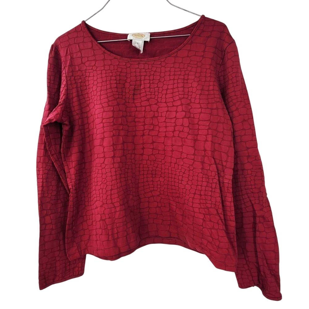 TALBOTS Red Long Sleeve Top Womens Size Medium M